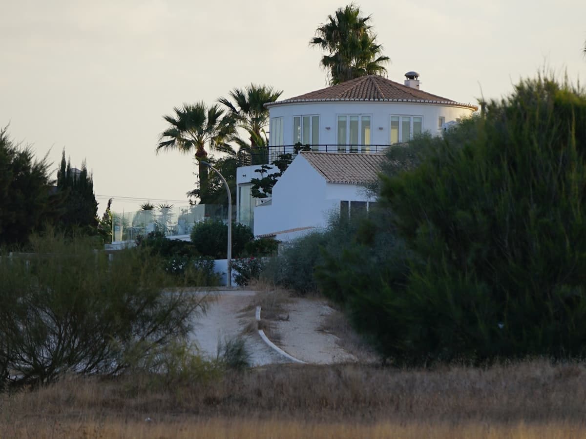 Una casa bianca tra le palme